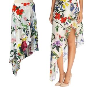 Alice + Olivia Joeann Floral Silk Skirt in Whimsy Floral